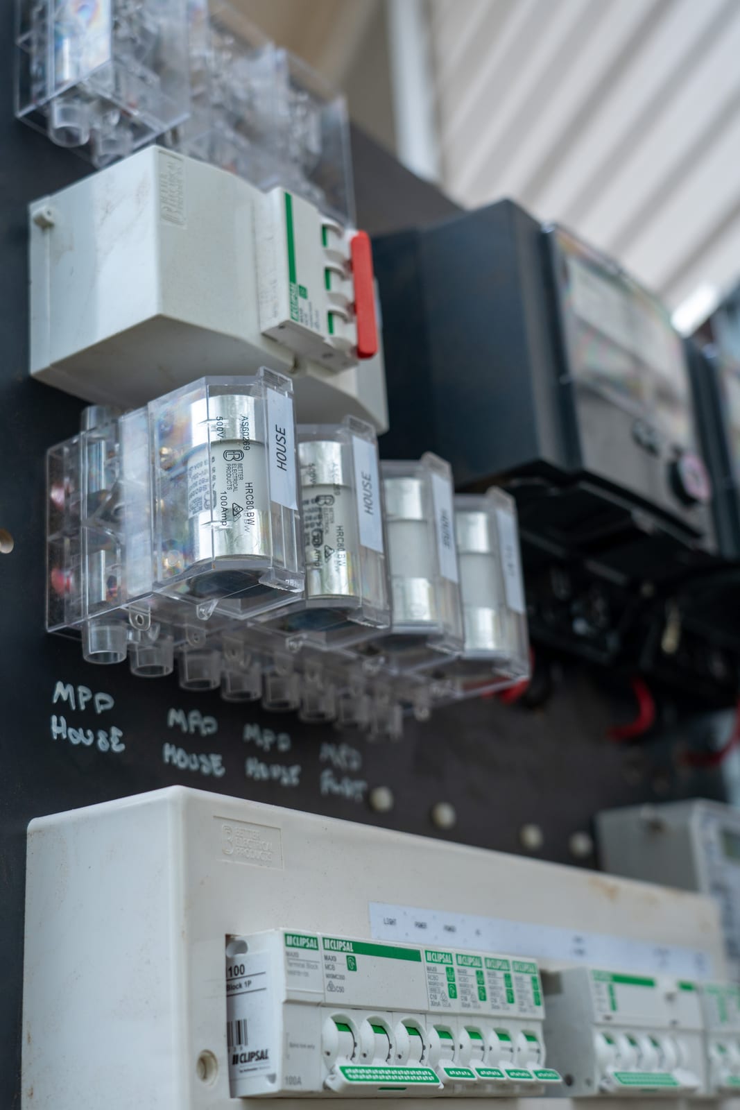 A Thorntek switchboard built and wired in the workshop before installation