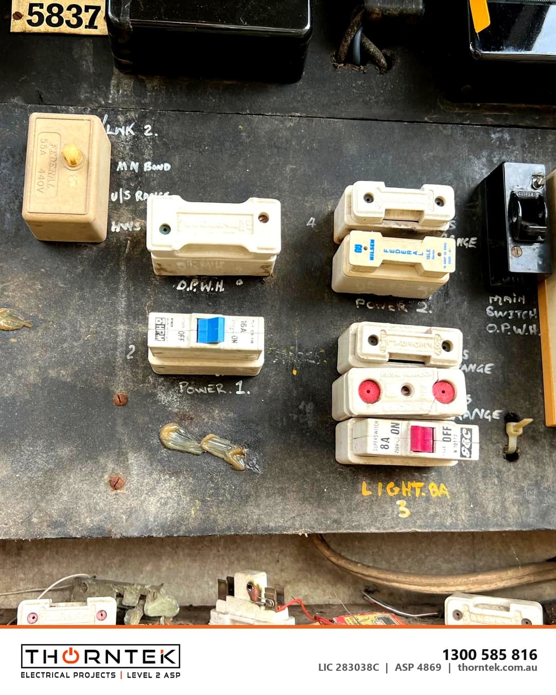 Old non-compliant switchboard due for defect rectification