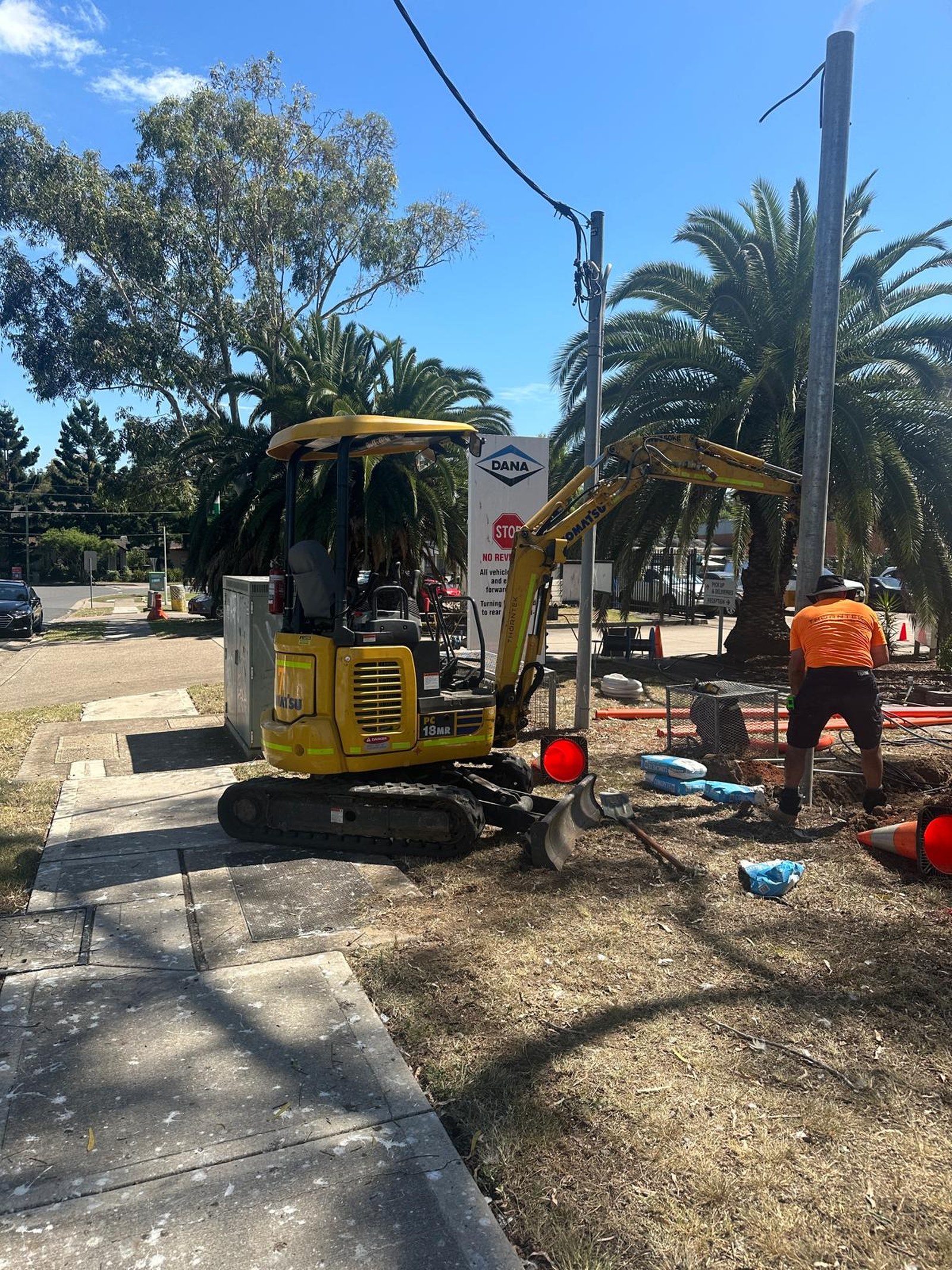 Thorntek installing new three-phase underground supply on a Sydney job